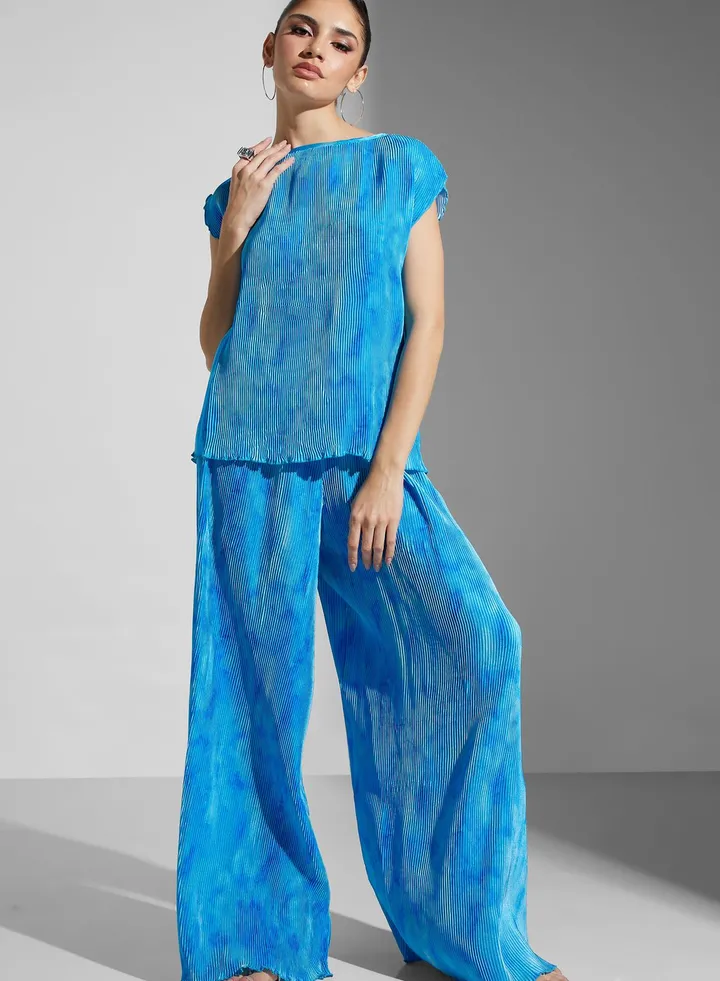 Wide Leg Printed Pants