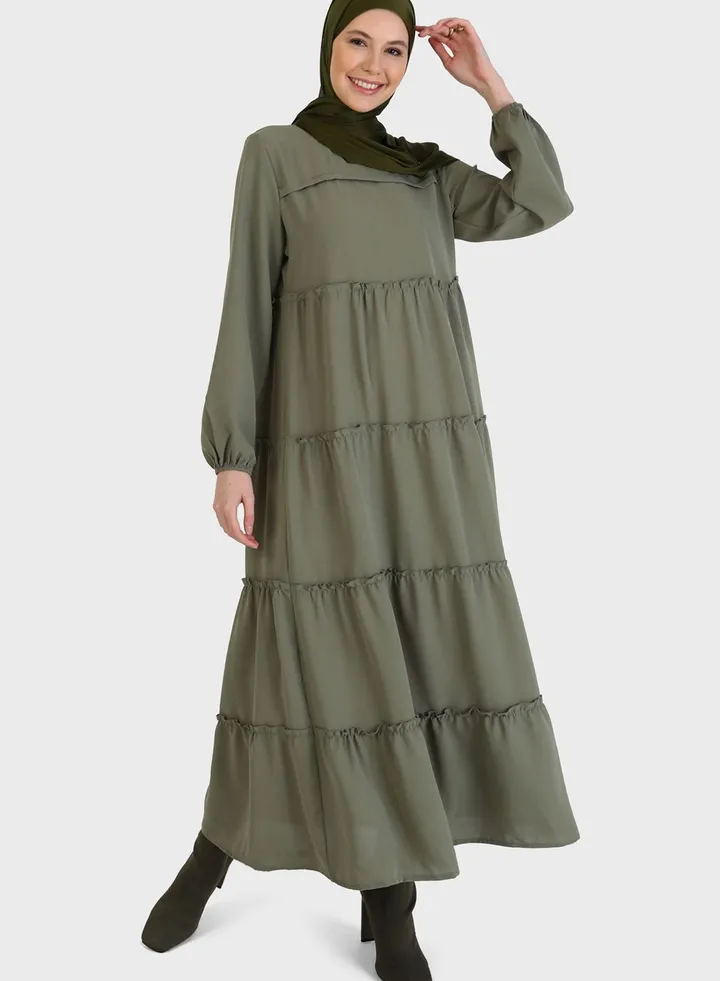 Puff Sleeve Tiered Dress
