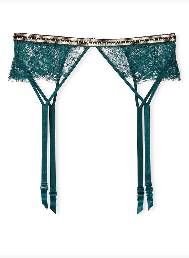 Shine Strap Lace Garter Belt