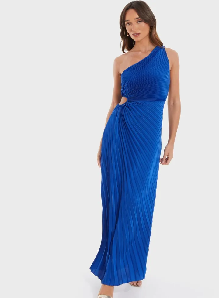 One Shoulder Plisse Dress