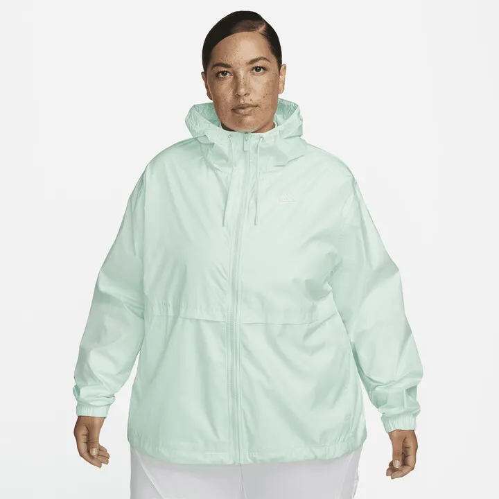 Women's Nike Sportswear Essential Repel Woven Jacket (Plus Size) in Green