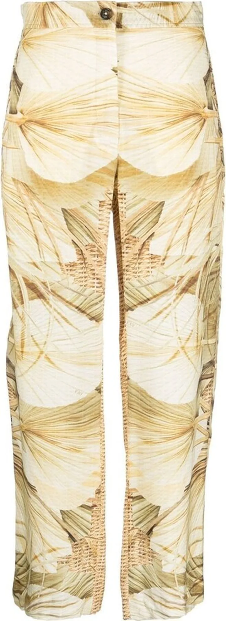 Nature-Print Straight Trousers
