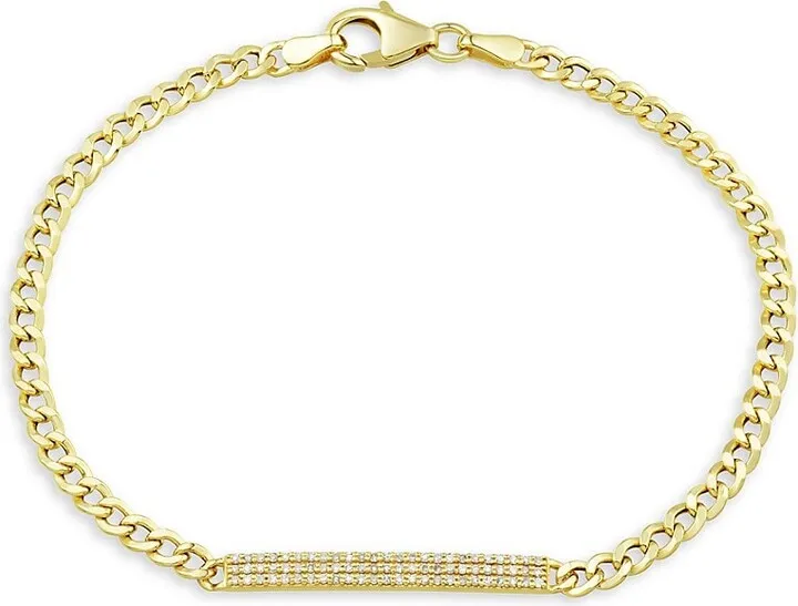 14K Yellow Gold & 0.25 TCW Diamond Bar Bracelet