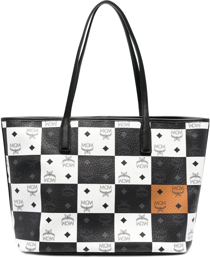medium Aren Checkerboard Logo tote bag