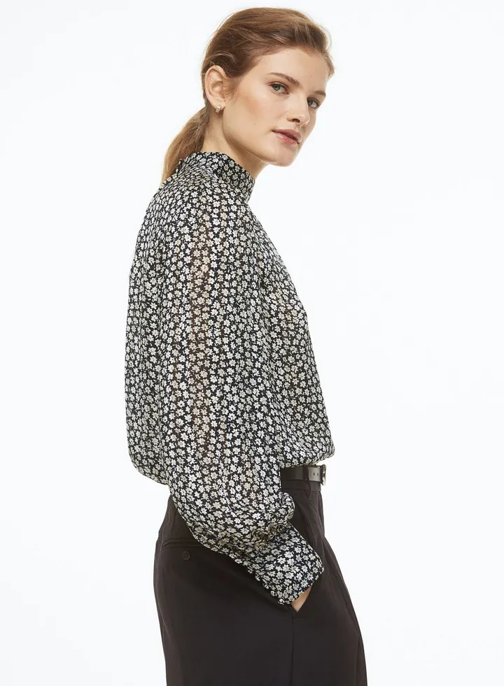 Floral Print Puff Sleeve Top