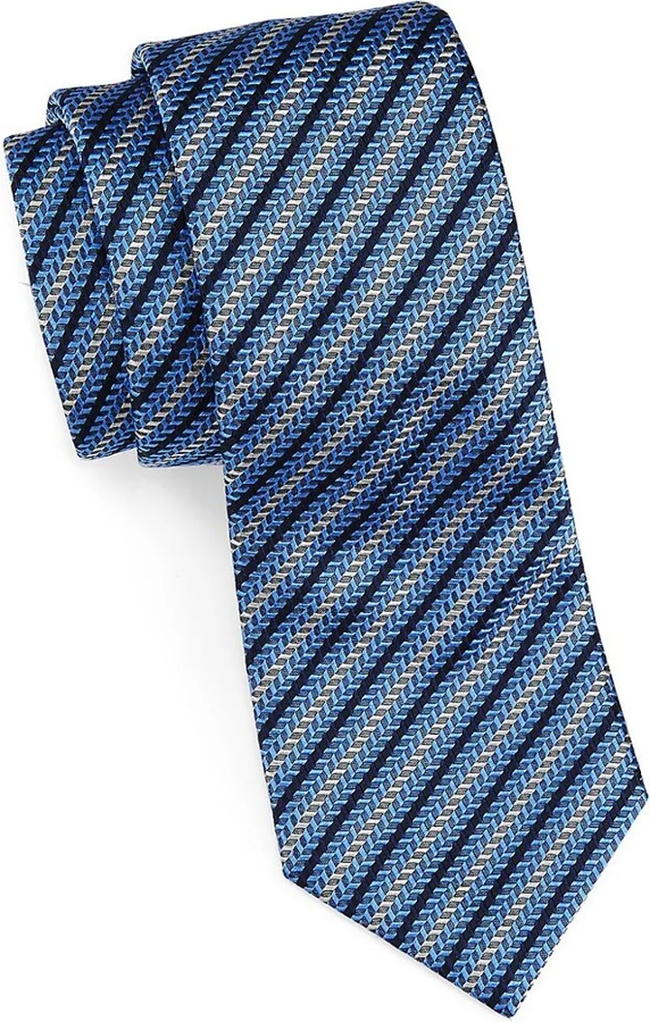 Chevron Stripe Silk Jacquard Tie