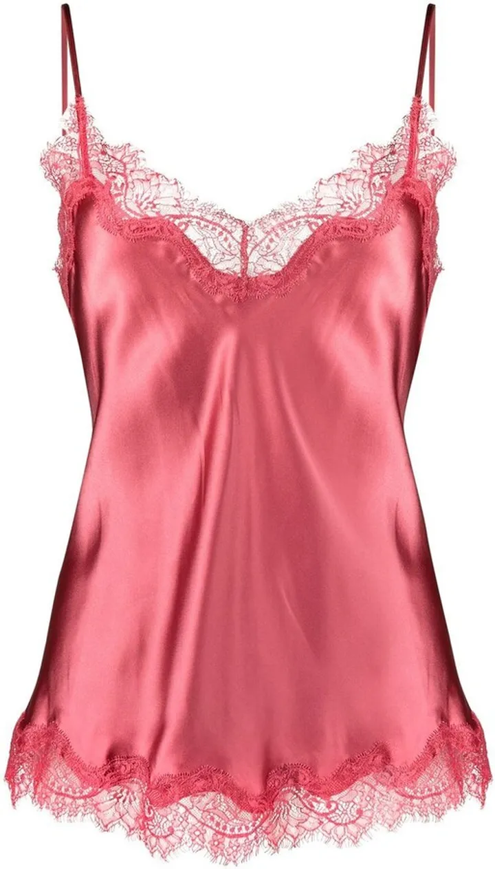 Lace-Trim Silk Camisole