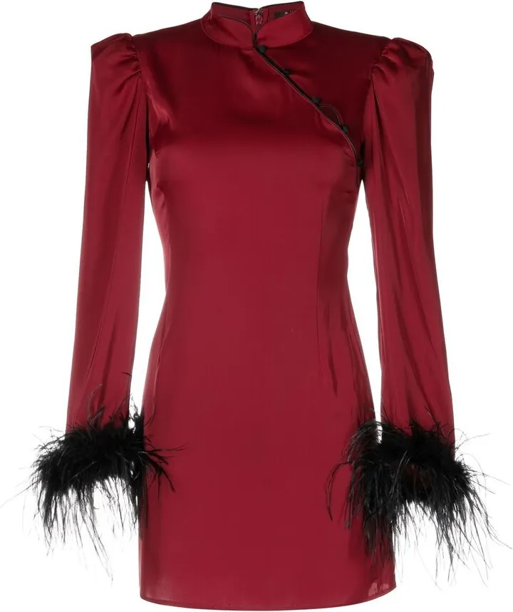 Limousine feather-trim mini dress