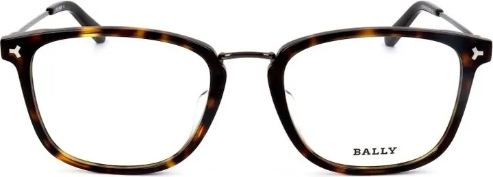 Bally Tortoise Shell Rectangle Frame Glasses