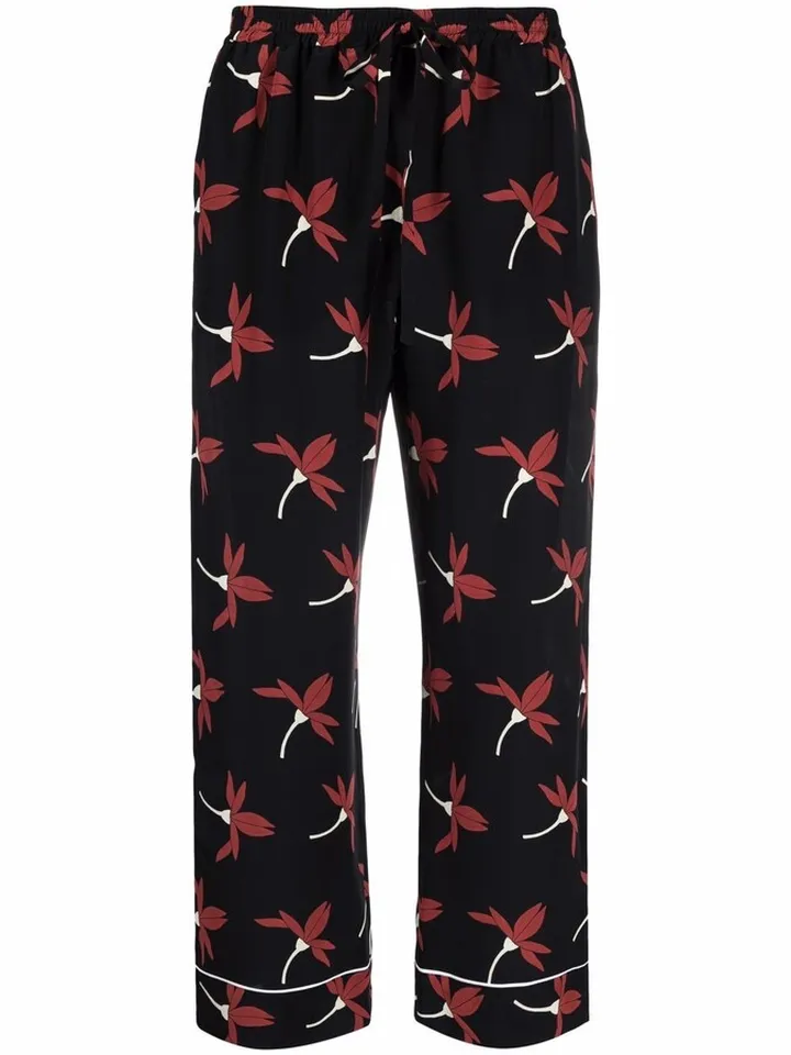 Fairy Flowers print cropped trousers