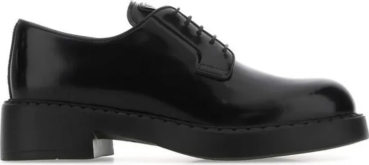 Prada Logo Plaque Lace-Up Brogues