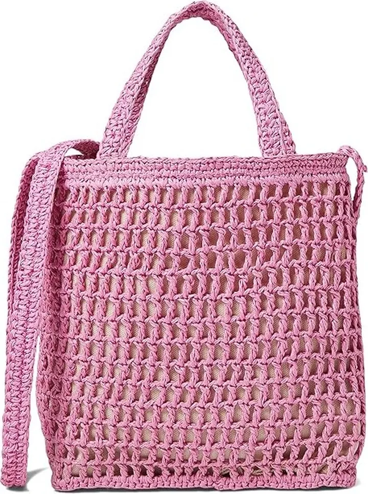 Madewell The Small Transport Crossbody: Straw Edition (Retro Pink) Handbags