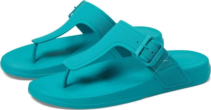 FitFlop Iqushion Adjustable Buckle Flip-Flops (Tahiti Blue) Women's Shoes