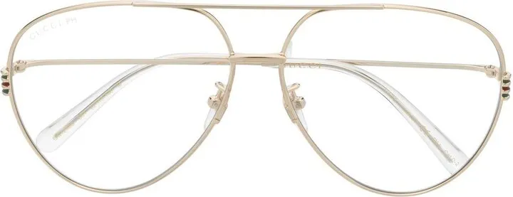 Gold-Tone Pilot-Frame Glasses