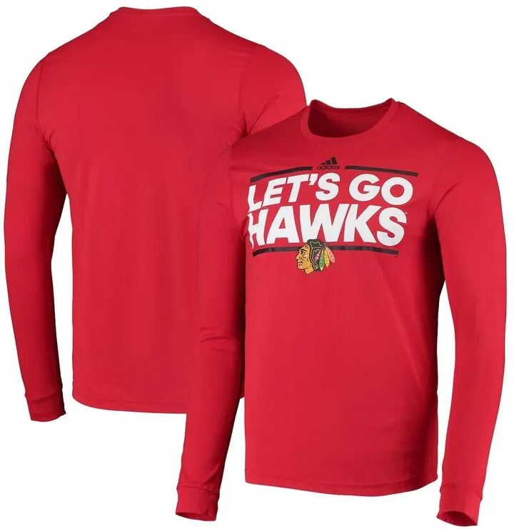 Men's adidas Red Chicago Blackhawks Dassler Aeroready Creator Long Sleeve T-shirt