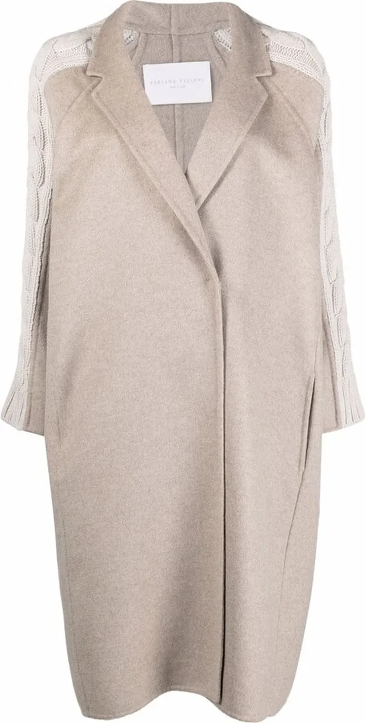 Cable-Knit Sleeve Coat