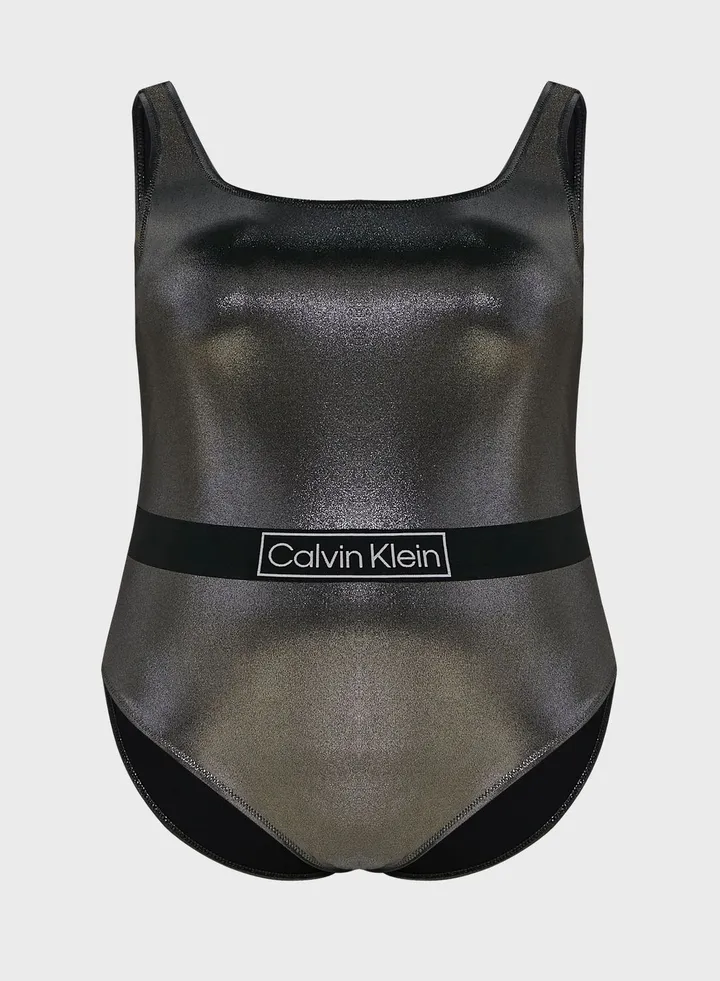 Logo High Leg Swimsuit
