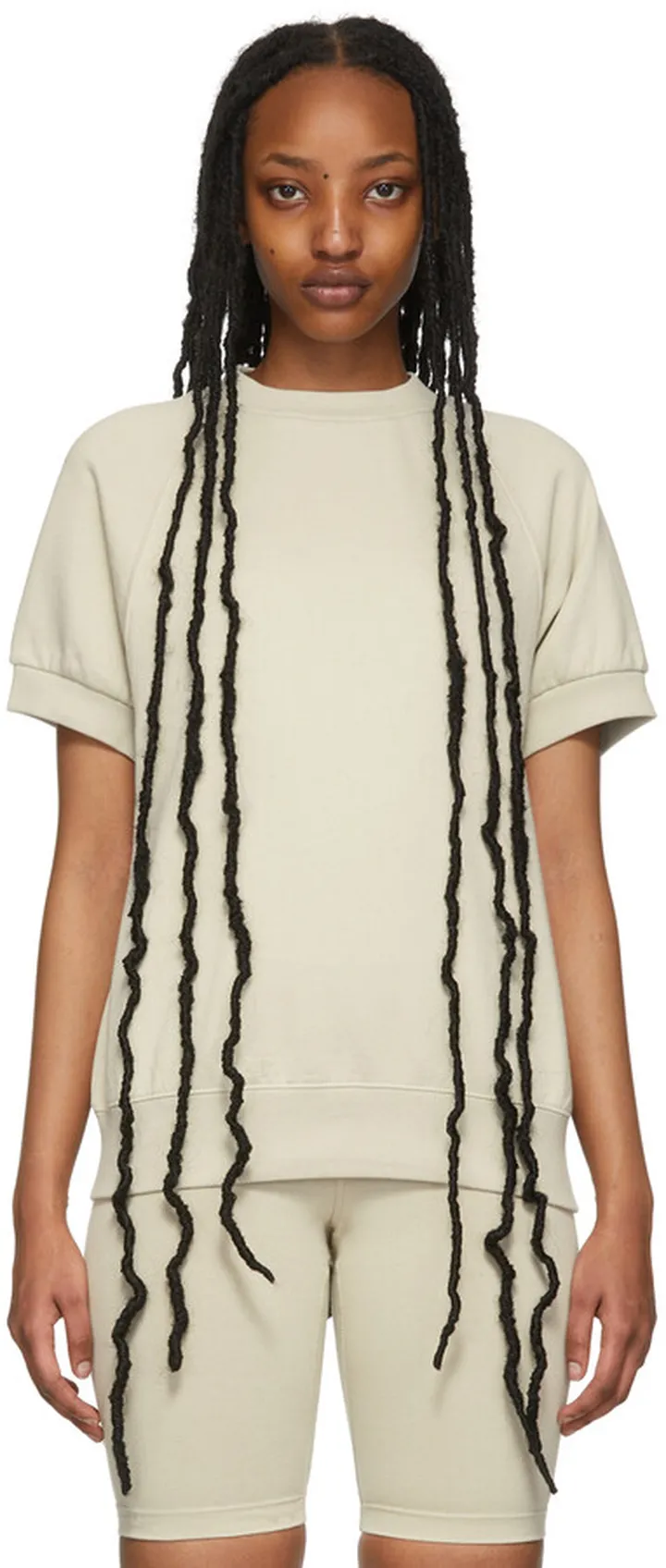 Essentials Beige Short Sleeve Sweatshirt