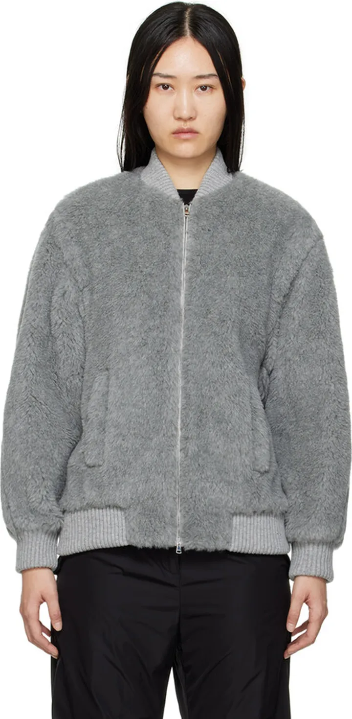 Max Mara Gray Terry Bomber Jacket