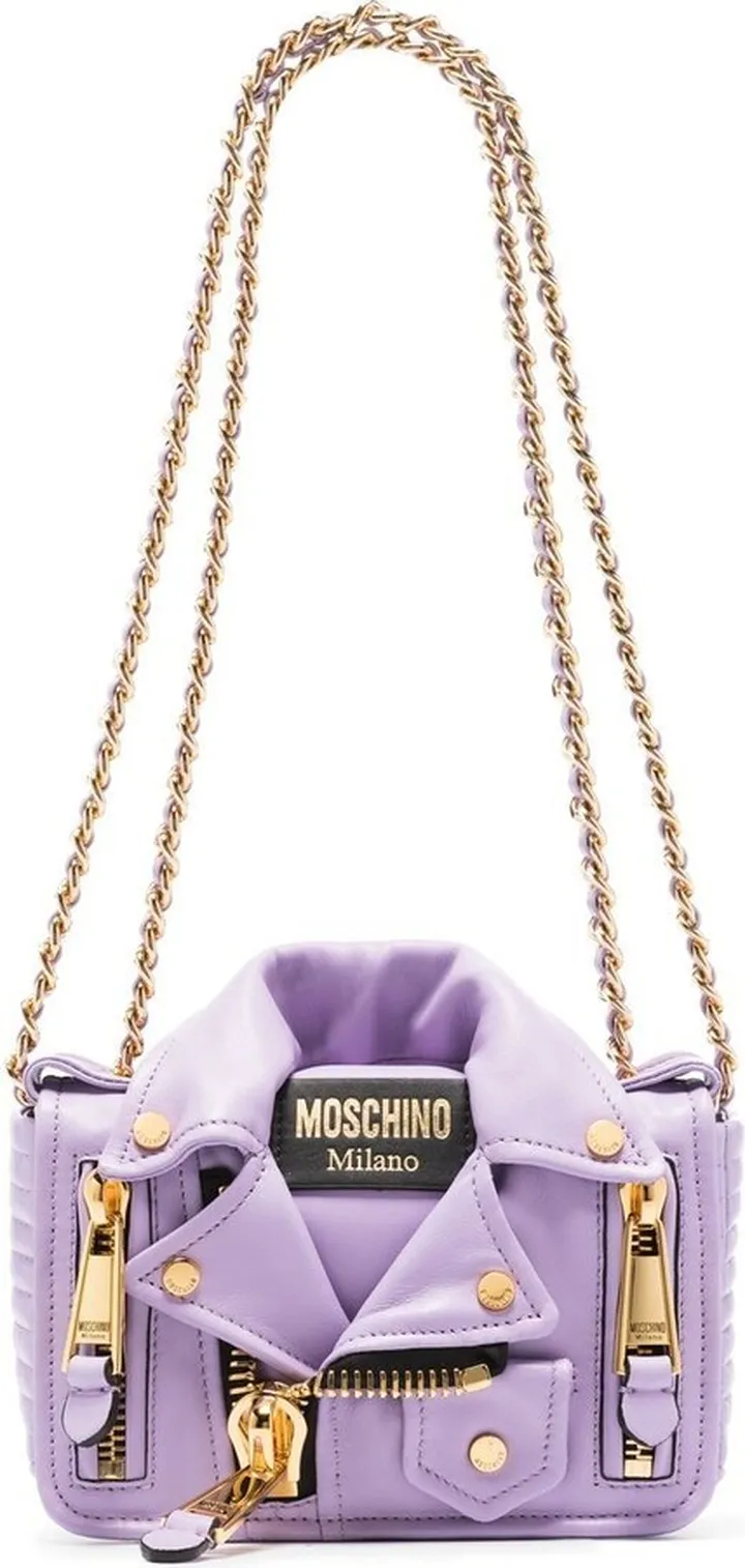 Biker leather shoulder bag