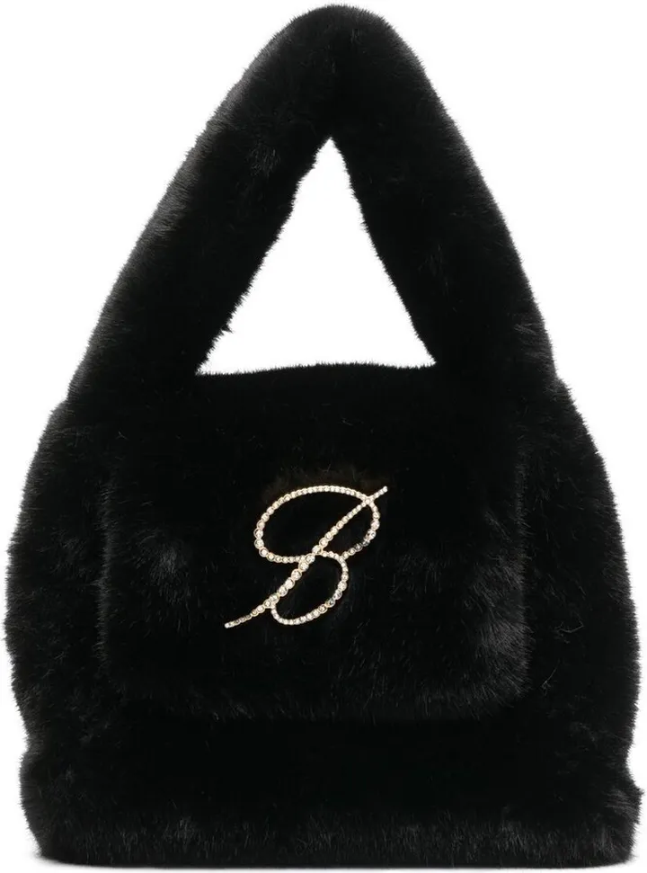 Faux-Fur Logo-Patch Mini Bag