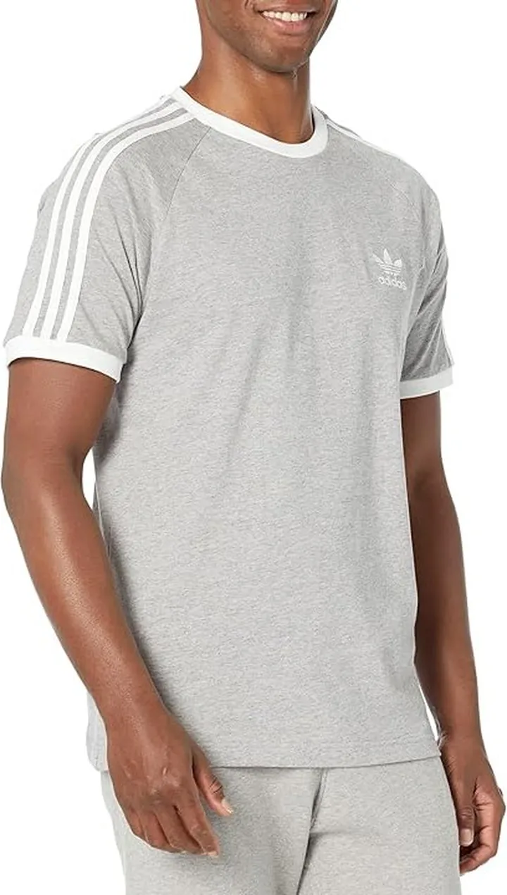 adidas Originals 3-Stripes Tee (Medium Grey Heather) Men's T Shirt
