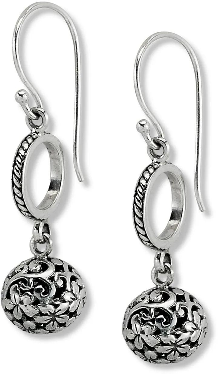 Sterling Silver Dot Design Ball Earrings