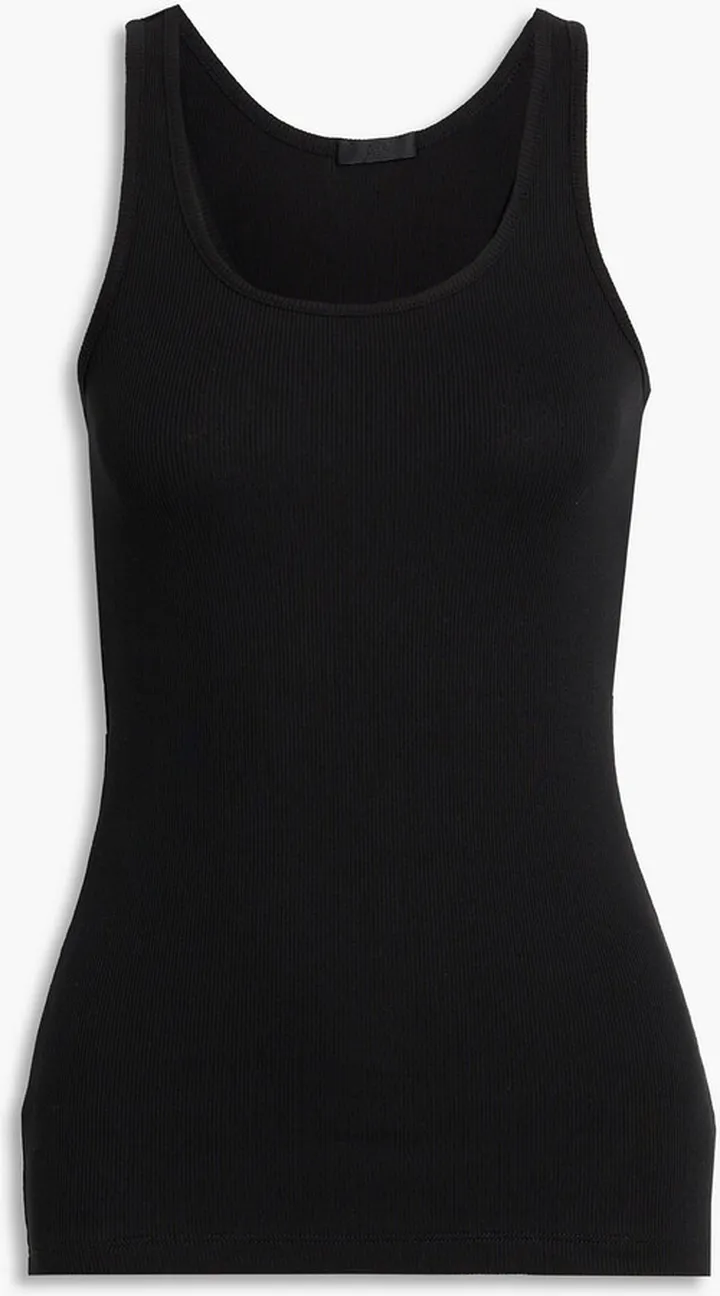 Ribbed cotton-blend tank