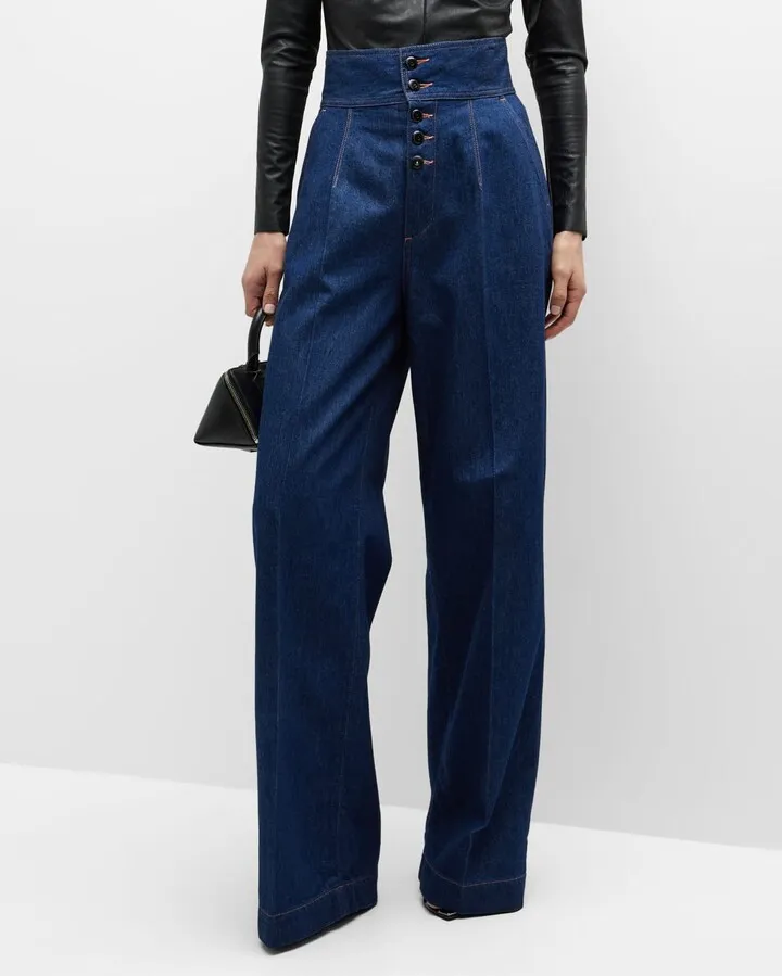 Felisia High Rise Pleated Jeans