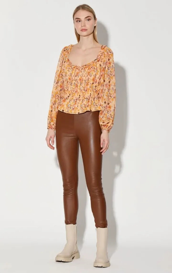 Walter Baker Roxanna Pant Stretch Leather - Walnut
