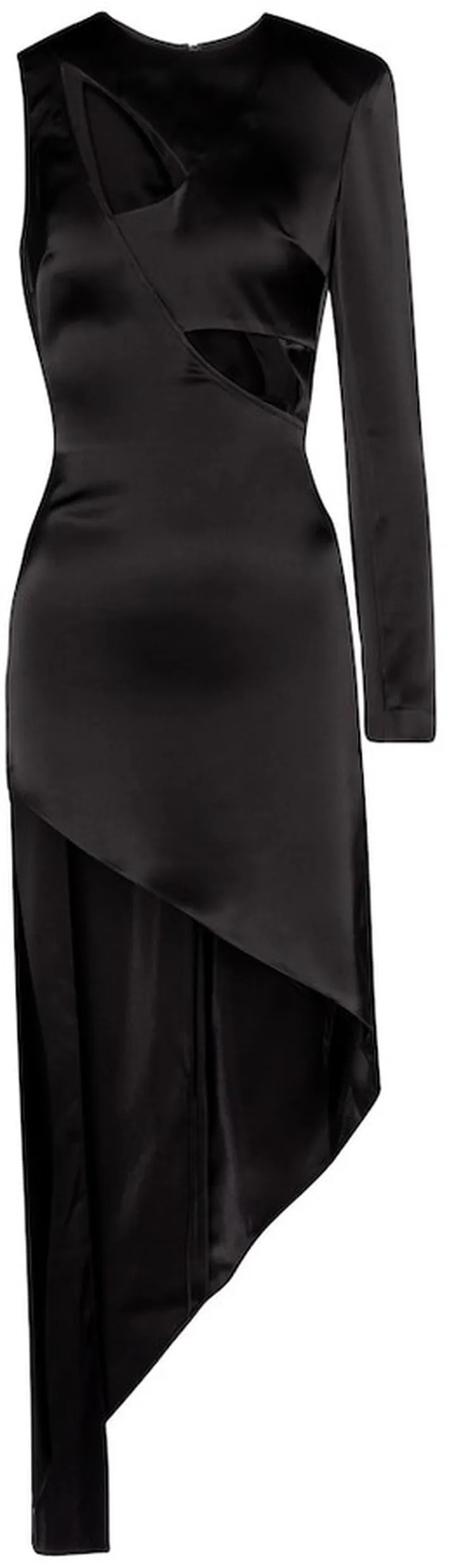 Cut-out asymmetric satin minidress