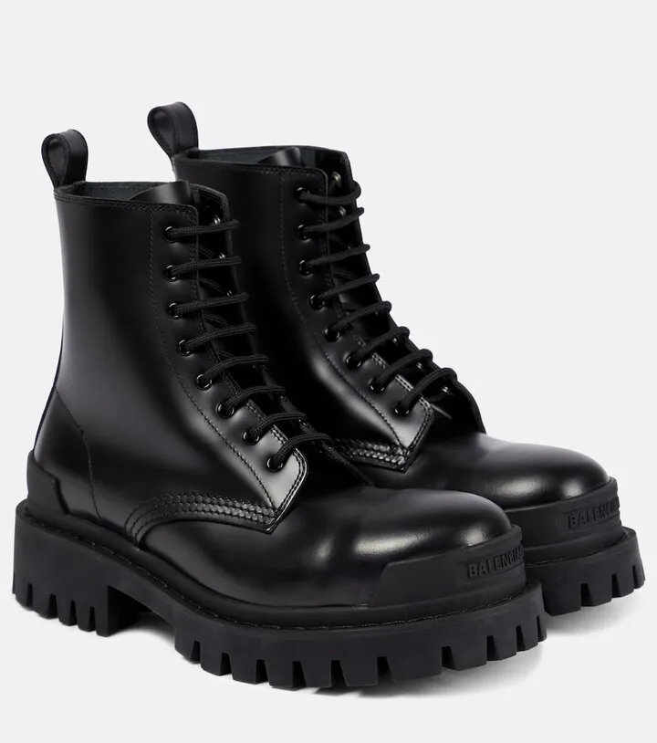 Strike leather ankle boots