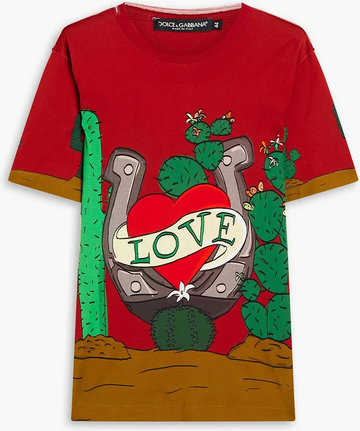 Printed cotton-jersey T-shirt
