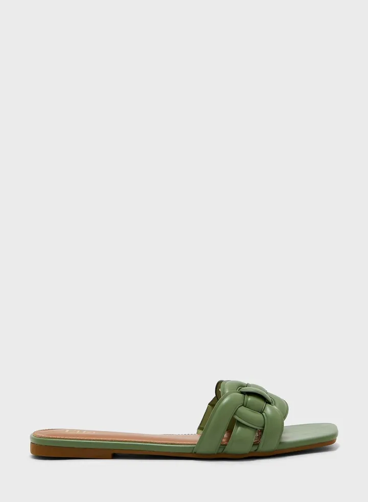 Braided Strap Flat Sandals