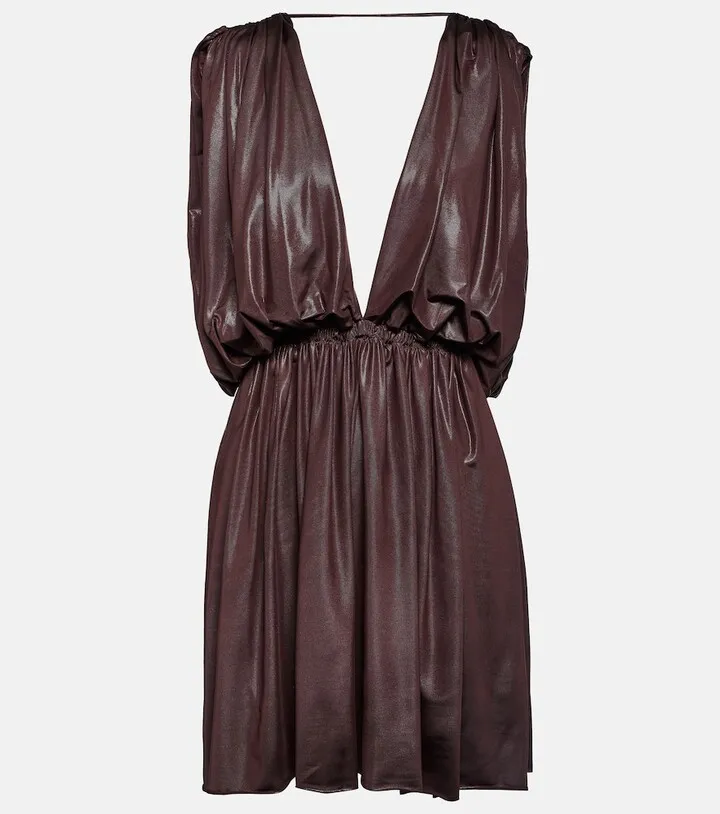 Lilies pleated jersey minidress