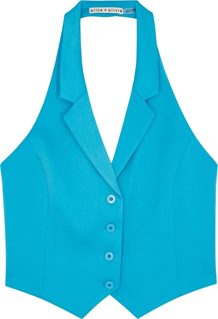 Alice + Olivia Donna Halterneck Satin Waistcoat
