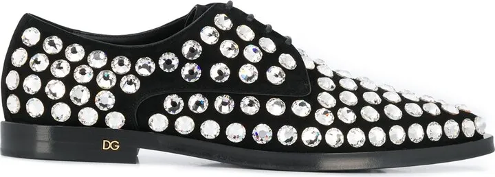 rhinestone embellished Derby shoes