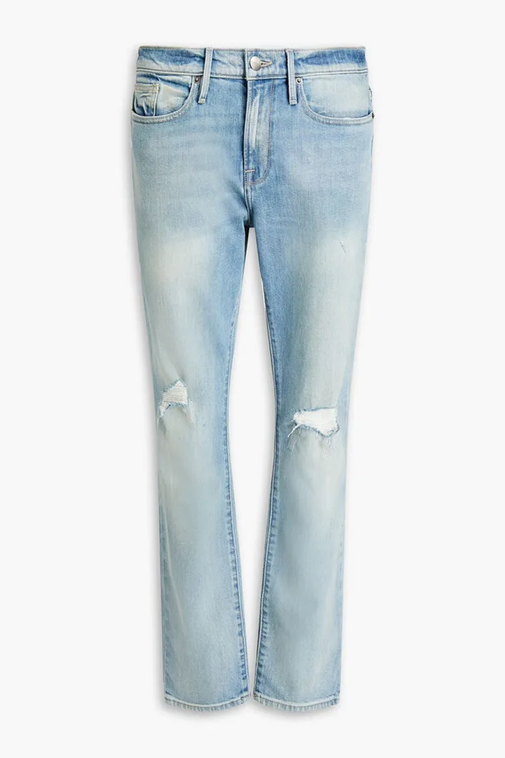 L'Homme skinny-fit distressed denim jeans
