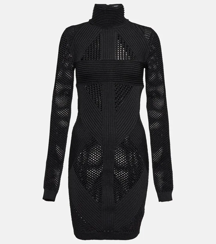 Mesh-paneled minidress
