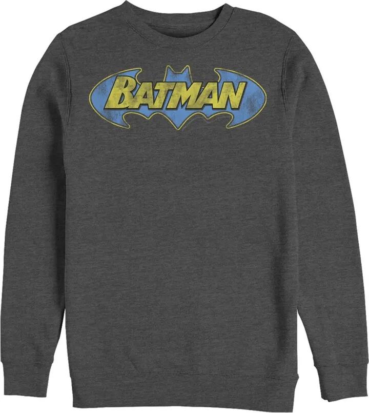 Men's Batman Logo Retro Wing Sweatshirt - Charcoal Heather - 3X Large