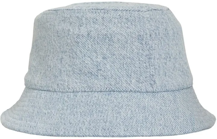 Embroidered logo cotton denim bucket hat