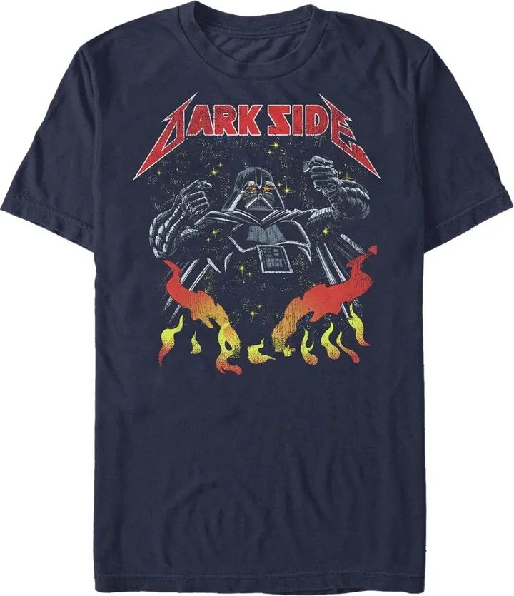 Men's Star Wars Darth Vader Metal Band T-Shirt - Navy Blue - Small