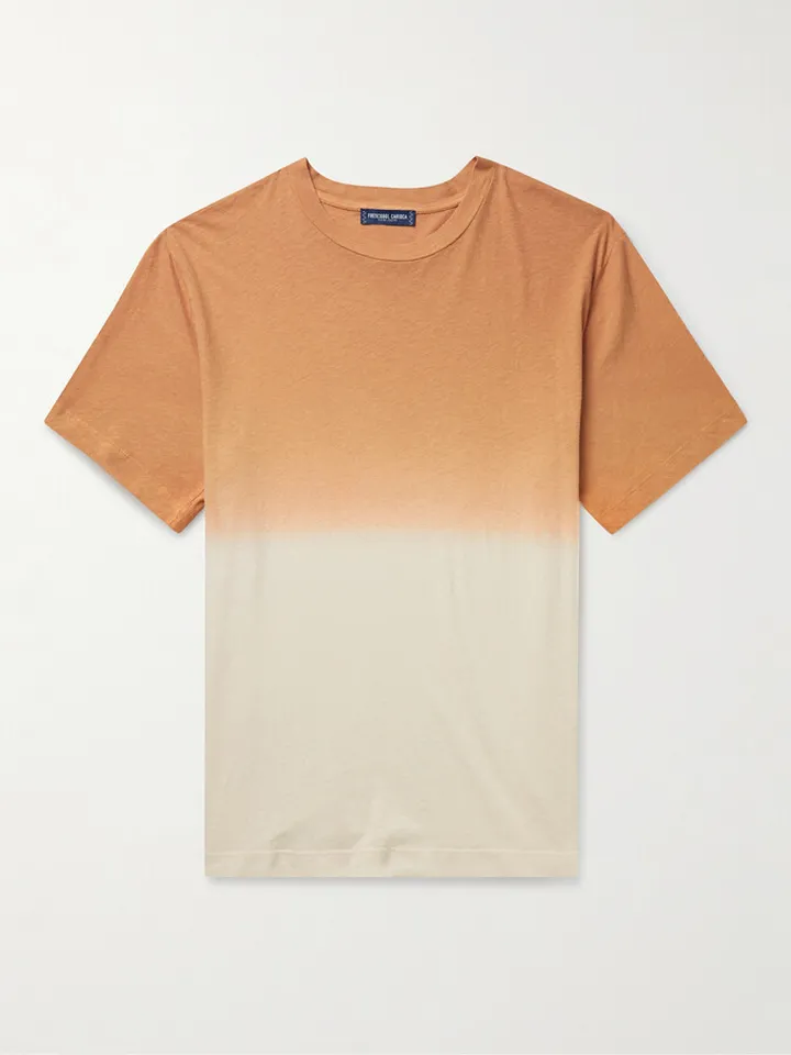 Dinis Dip-Dyed Cotton and Linen-Blend Jersey T-Shirt