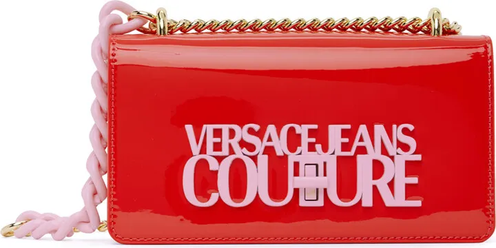Versace Jeans Couture Red Faux-Leather Bag