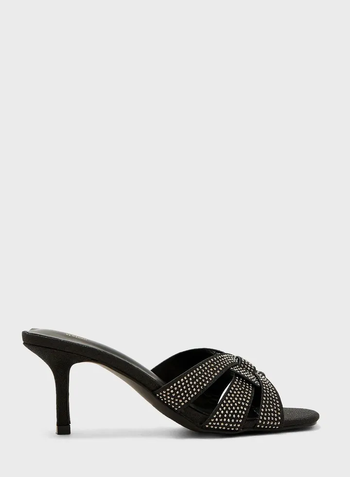 Diamante Detail Mule Sandal