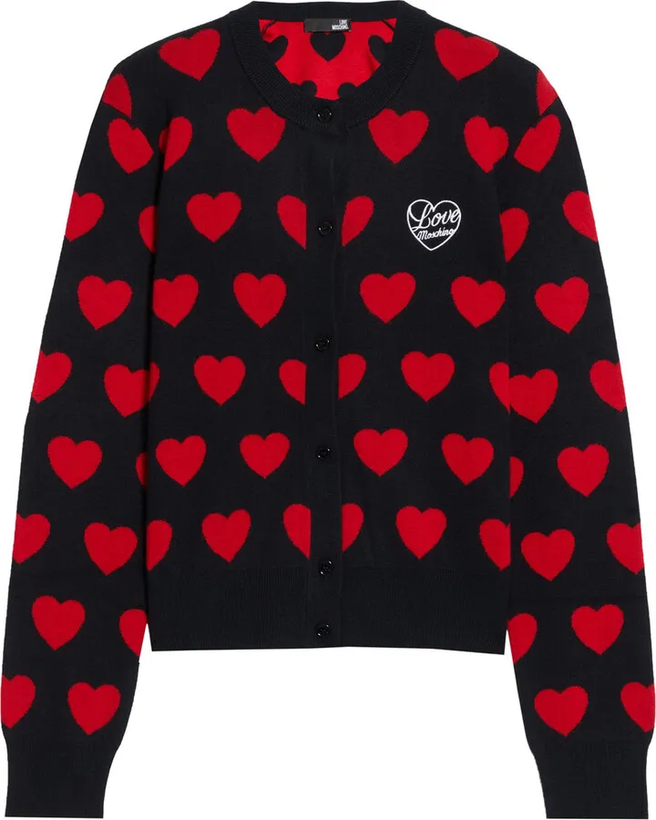 Embroidered jacquard-knit cardigan
