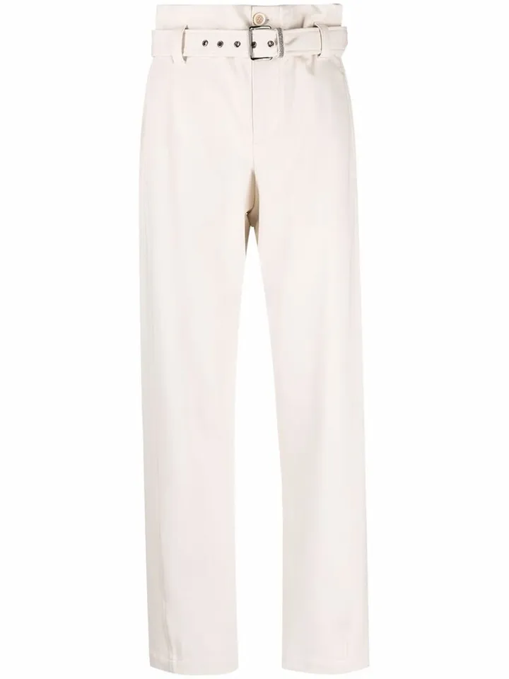 High-Waist Belted Trousers