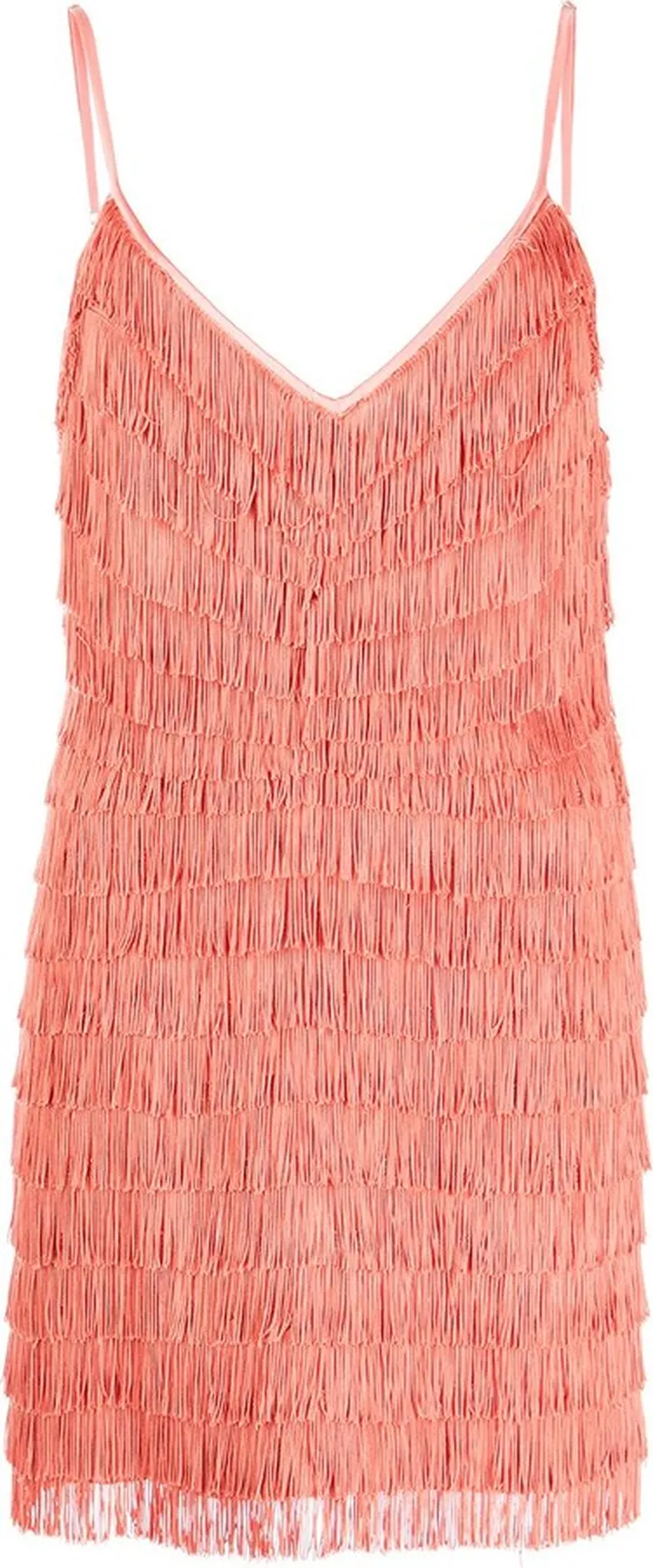 fringed V-neck dress