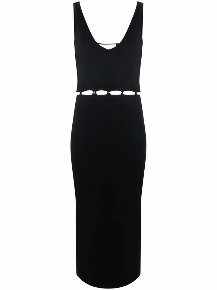 Knitted Loop-Waist Midi Dress