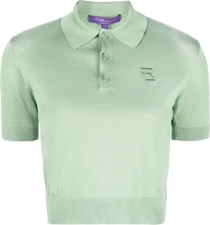 Embroidered-Logo Knitted Polo Top